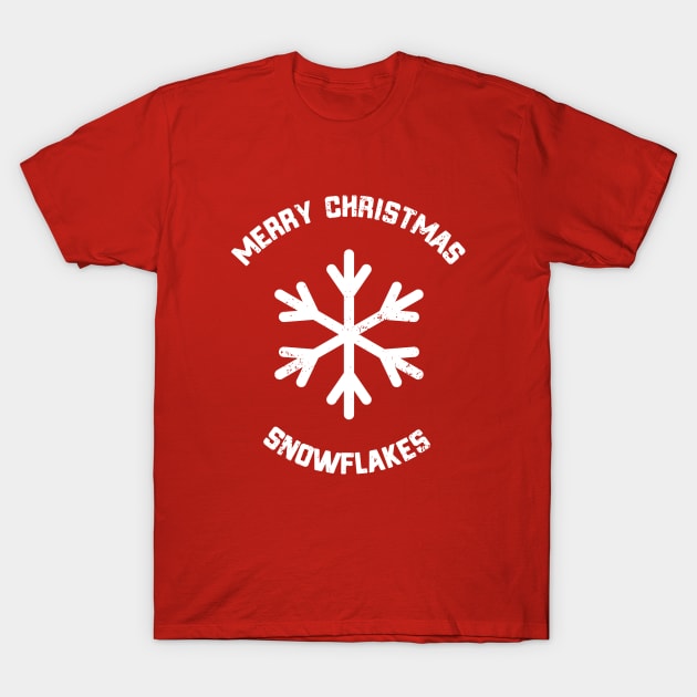 Merry Christmas Snowflakes T-Shirt by atomguy